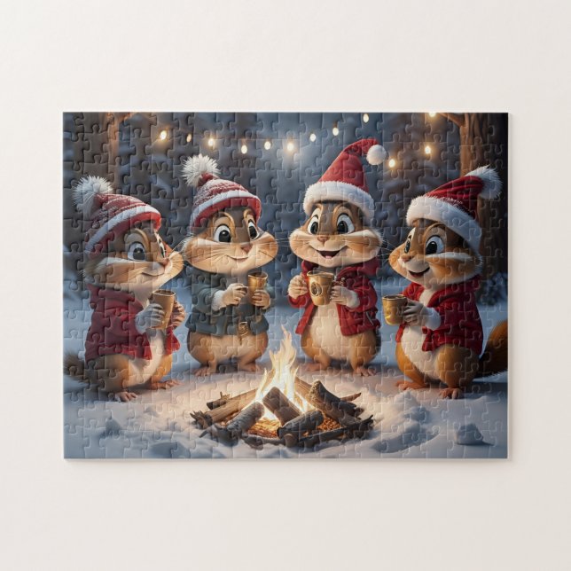 Puzzle Chipmunks de Noël (Horizontal)