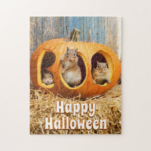 Puzzle Chipmunks Inside Boo Jack-o-Lantern