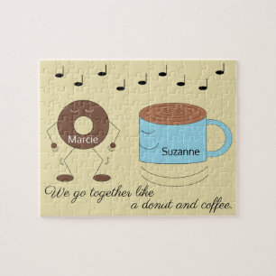 Puzzle Chocolat Frosted Donut & Coffee Mug Danser :