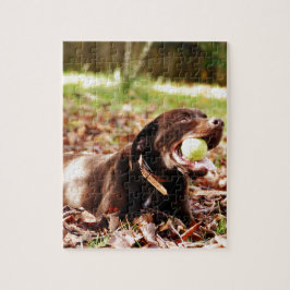 Puzzle Chocolat Labrador Jouer Avec Ball