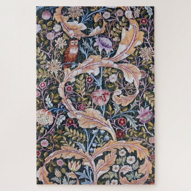 Puzzle Chouette et fleurs, William Morris (Vertical)