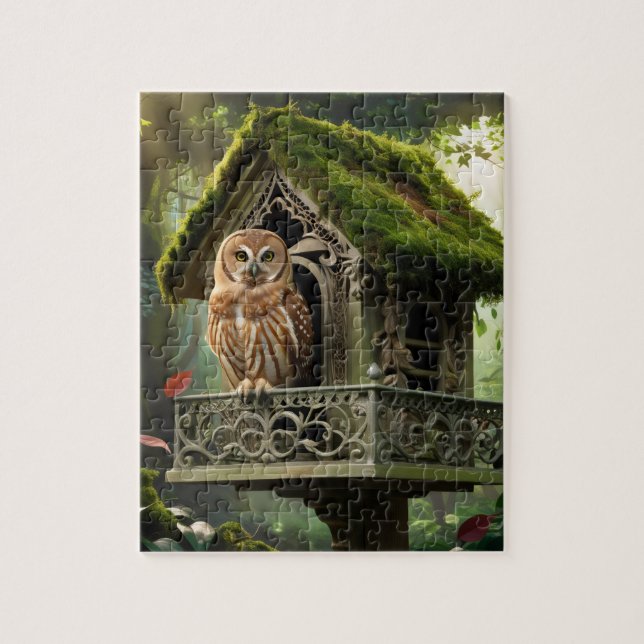 Puzzle Chouette et maison (Vertical)