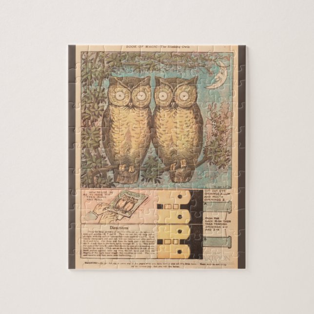 Puzzle Chouette vintage embarcation automnale (Vertical)