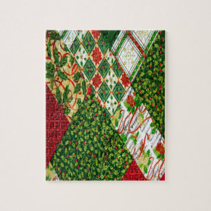 Puzzle Christmas Quilt Background