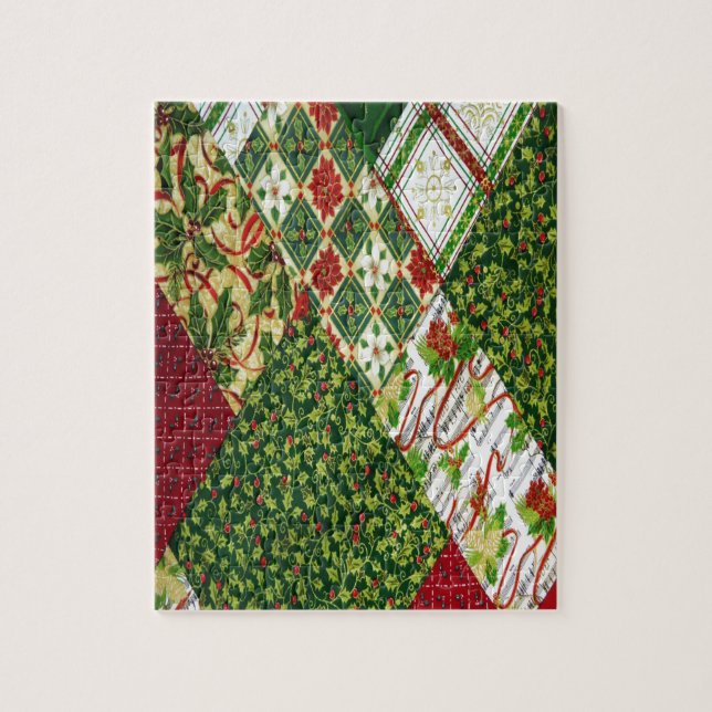 Puzzle Christmas Quilt Background (Vertical)
