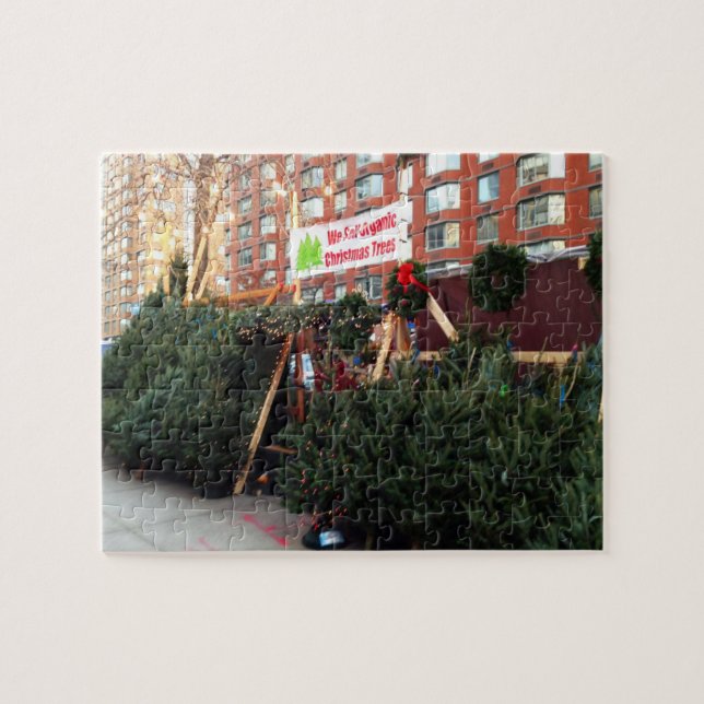 Puzzle Christmas Tree Stand Upper West Side New York City (Horizontal)