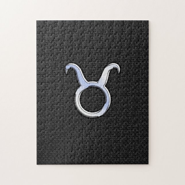 Puzzle Chrome Argent Comme Taurus signe Zodiac (Vertical)
