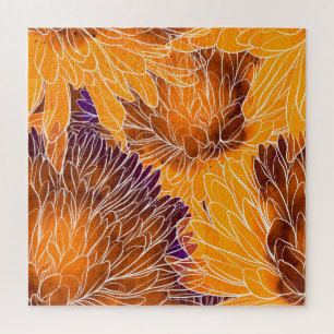 Puzzle Chrysanthème japonais : Aquarelle incolore