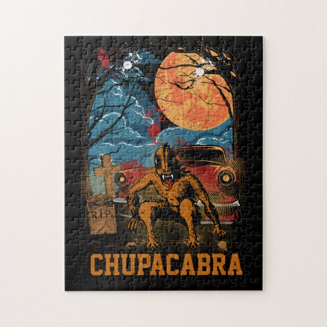 Puzzle Chupacabra Cryptid Créateur de texte personnalisab (Vertical)