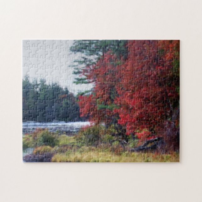 Puzzle Chute Foliage Pond Peinture Nature Art (Horizontal)