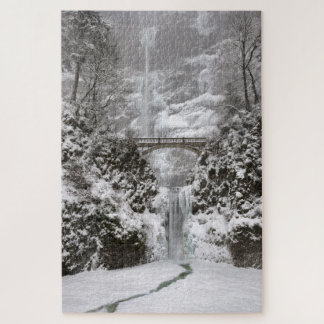 Puzzle Chutes de Multnomah couvertes de neige et de glace