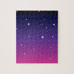 Puzzle Ciel nocturne étoilé violet foncé