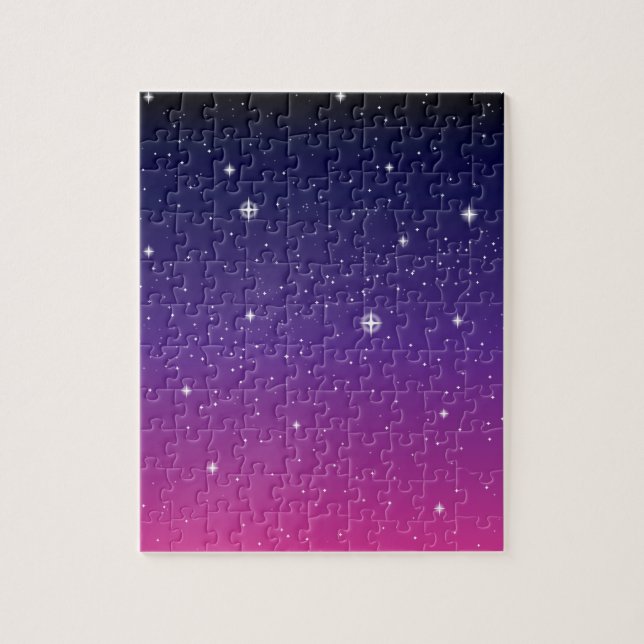 Puzzle Ciel nocturne étoilé violet foncé (Vertical)