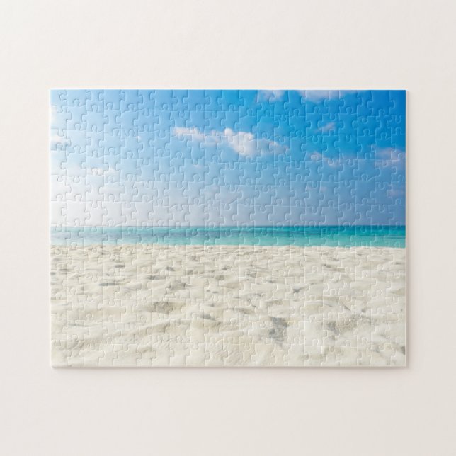 Puzzle Ciel tropical de sable de mer de plage et jour (Horizontal)
