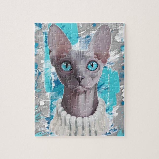 Puzzle Cieux dans les yeux (chat de Sphynx) (Vertical)