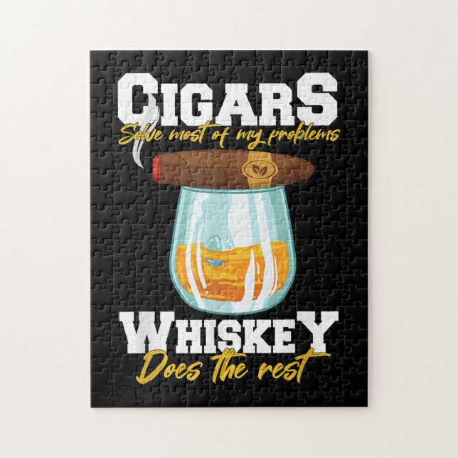 Puzzle Cigars Solve Most Of My Problems Whiskey (Vertical)