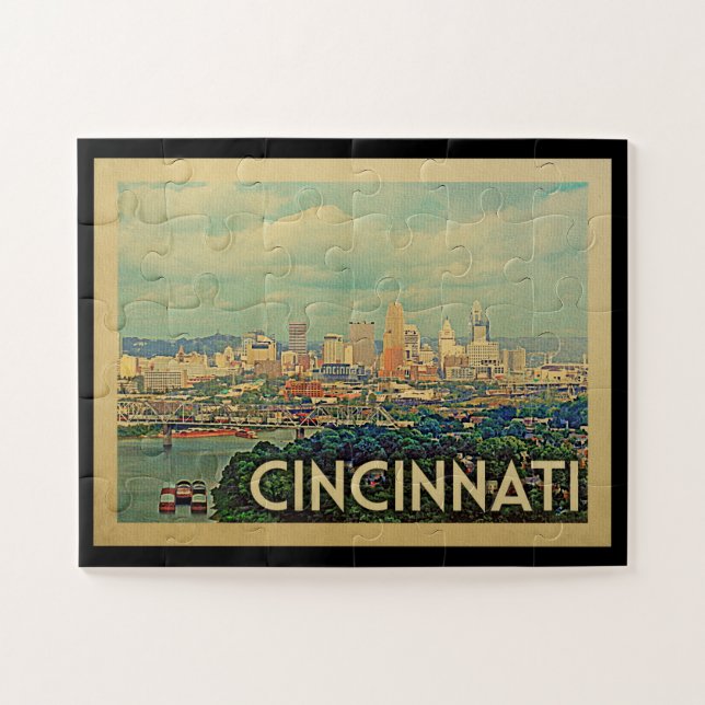 Puzzle Cincinnati Vintage voyage de l'Ohio (Horizontal)