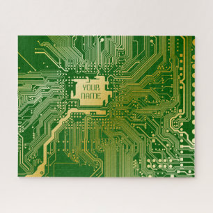 Puzzle Circuit Monogramme Motherboard Electronics Chip Te