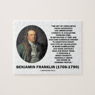 Puzzle Citation de Benjamin Franklin évaluant les probabi