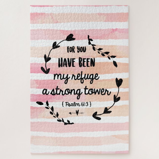 Puzzle Citation de la Bible chrétienne Verse Strong Tower (Vertical)
