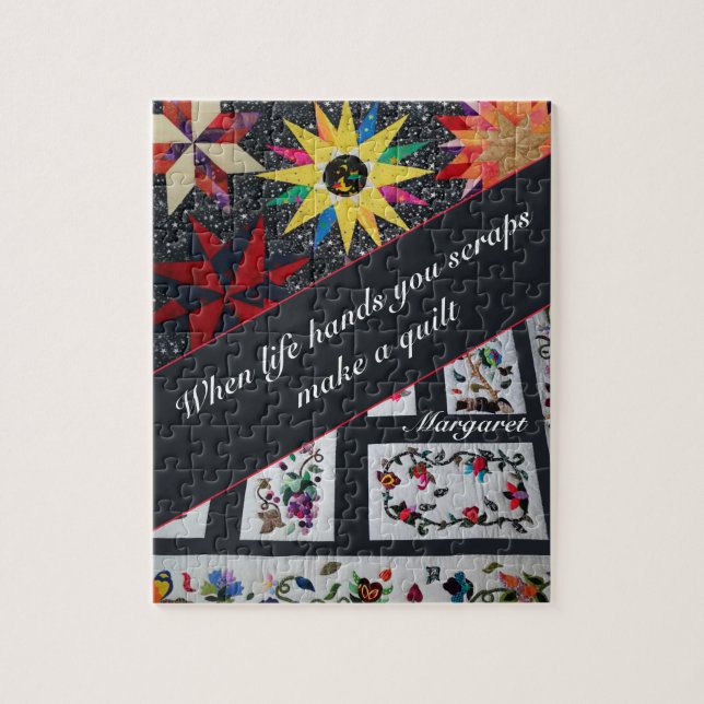Puzzle Citation de patchwork grise Réaliser un patchwork  (Vertical)