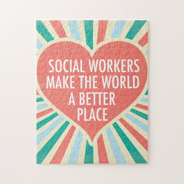 Puzzle Citation de travail social inspirationnel Couleurs (Vertical)