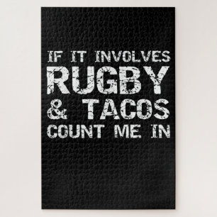 Puzzle Citation Drôle Taco Si Elle Implique Rugby & Tacos