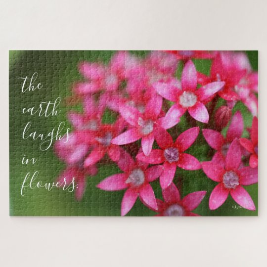 Puzzle Citation Et Fleurs Sauvages Roses La Nature Diffic Zazzle Ch