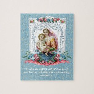 Puzzle Citation Vintage de la Vierge catholique