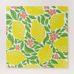 Puzzle Citron Citrus Motif Vintage d'été