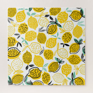 Puzzle Citron Design été Illustration Vintage