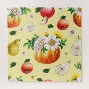 Puzzle Citrouille, chrysanthemum : illustration de fruits