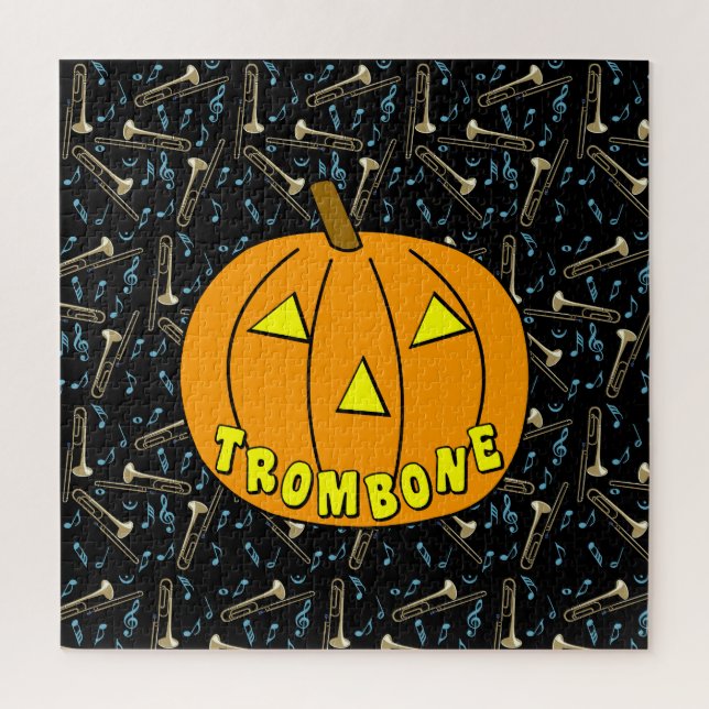 Puzzle Citrouille d'Halloween Trombone (Vertical)
