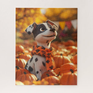 Puzzle Citrouille et chiot
