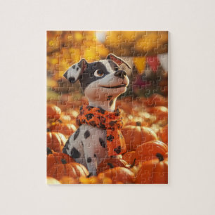 Puzzle Citrouille et chiot