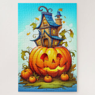 Puzzle Citrouille mignonne de Halloween heureux