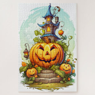 Puzzle Citrouille mignonne d'Halloween joyeuse