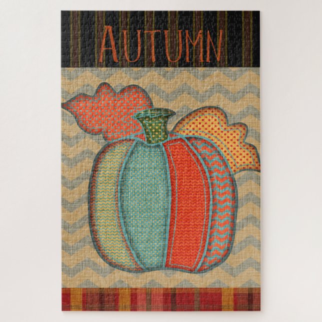 Puzzle Citrouille Patchwork d'automne (Vertical)