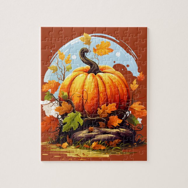 Puzzle citrouille pour enfants (Vertical)