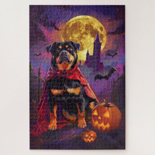 Puzzle Citrouilles Vampire Rottweiler Halloween Effrayant