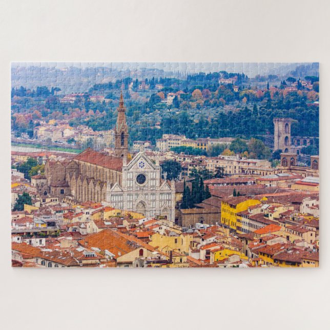 Puzzle Cityscape avec la basilique S. Croce, Florence, It (Horizontal)