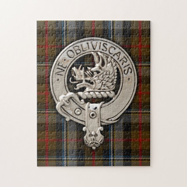 Puzzle Clan Campbell Crest & Hunter Tartan (Vertical)