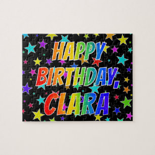 Puzzle "CLARA" Prénom, Amusant "HEUREUX ANNIVERSAIRE"