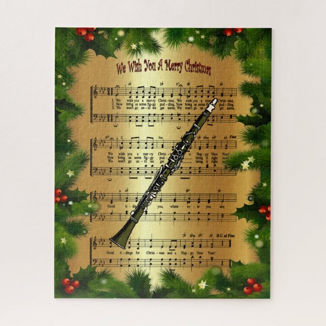 Puzzle Clarinet ~ "Nous Vous Souhaitons Un Joyeux Noël" ~ (Vertical)