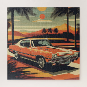 Puzzle Classic rétro poster de voiture vintage