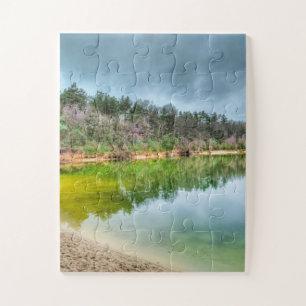 Puzzle Clear Fishing Lake Vue en automne