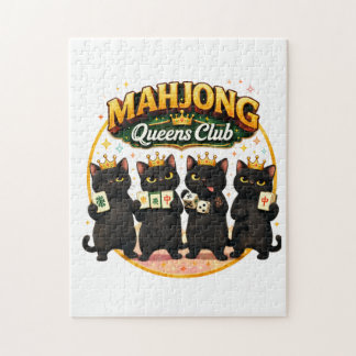Puzzle Club des Reines de Mahjong Chats Noirs Mignons