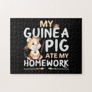 Puzzle Cochon d'Inde Mignon a Mangé Mon Devoir