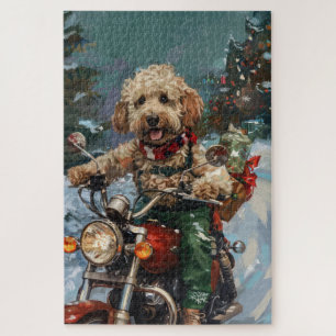 Puzzle Cockapoo Chien à Moto Noël