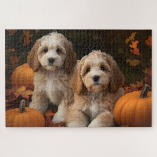 Puzzle Cockapoo chiot Automne Délice Citrouille 